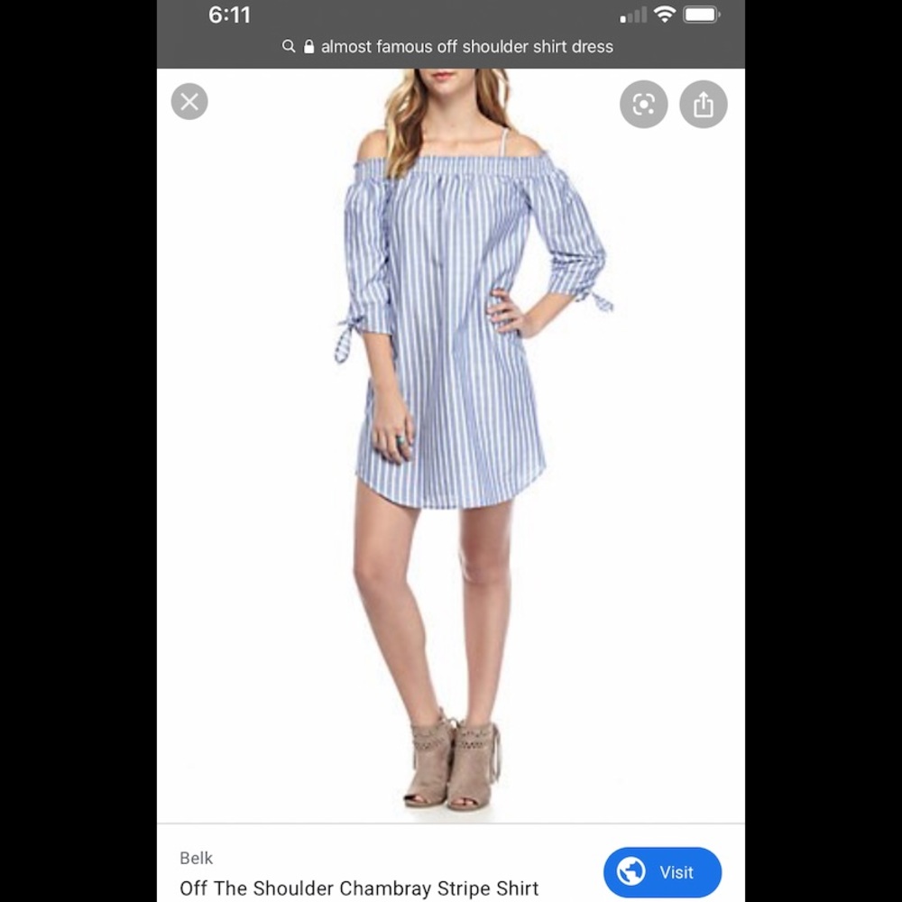 Almost Famous Off Shoulder Dress - Picture 1 of 6